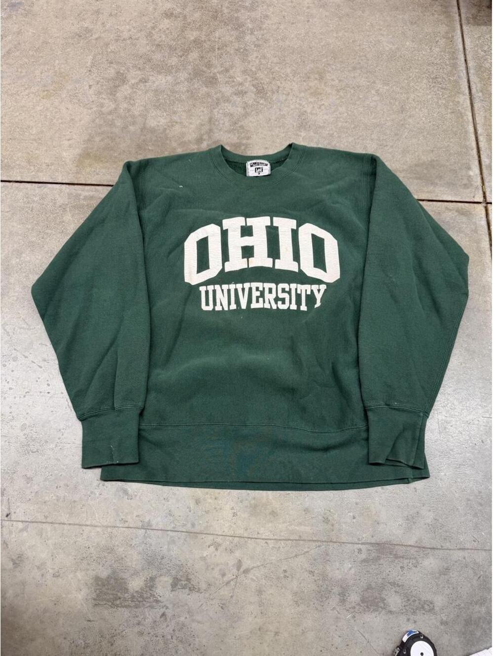 vintage ohio university made in usa reverse weave green crewneck size large